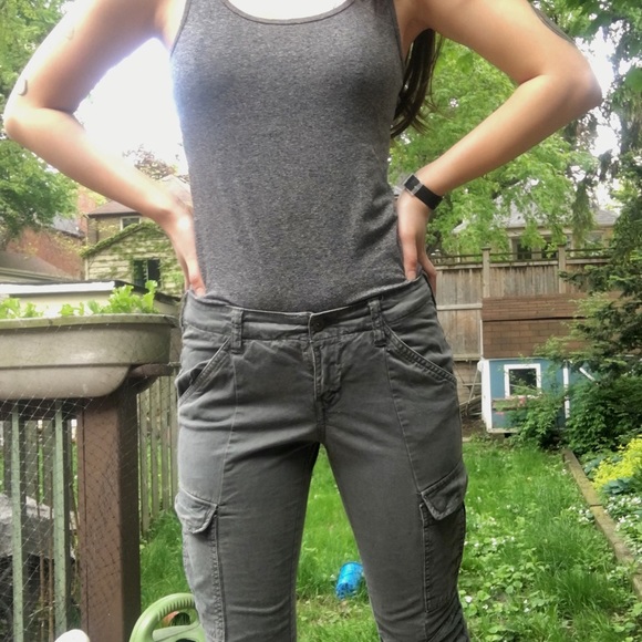 Olive green skinny cargo pants - Picture 2 of 4